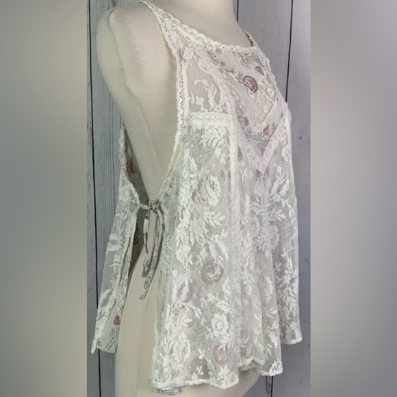 Free People Miss Mackenzie Top in Pearl Combo. Ivory Size Small - Picture 5 of 9